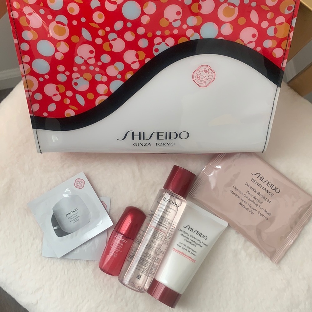 Shiseido Skincare package with bag